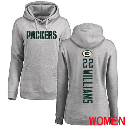 Green Bay Packers Ash Women #22 Williams Dexter Backer Nike NFL Pullover Hoodie Sweatshirts->nfl t-shirts->Sports Accessory